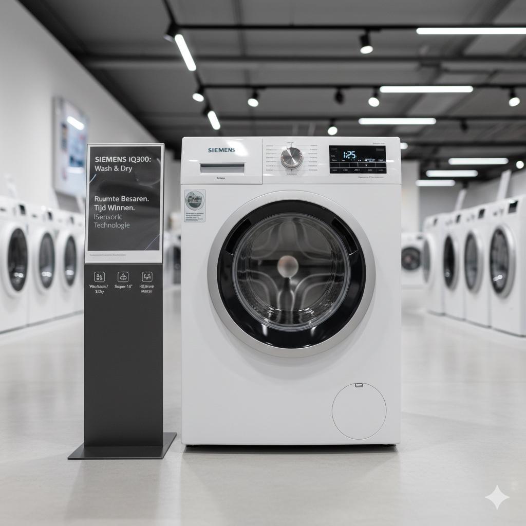 WAS-DROOGCOMBINATIE SIEMENS WN34A140 IQ300, 1200 tot 1600 toeren, 8 tot 10 kg, Ophalen of Verzenden, Zo goed als nieuw