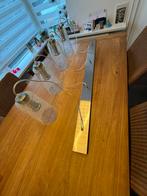 Plafondlamp met 4 hanglampen, gebroken glas (krakele), Huis en Inrichting, Lampen | Hanglampen, Ophalen of Verzenden, 75 cm of meer