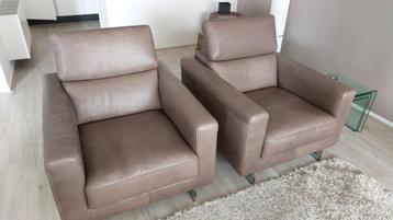 Soft leather 2 fauteuils, merk Natuzzi beschikbaar voor biedingen