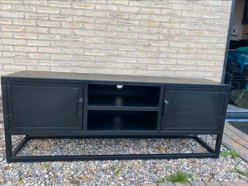 Industrieel tv meubel zwart staal !!