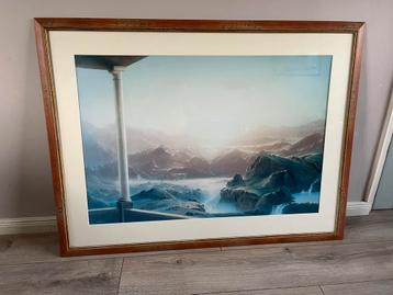 Surrealistisch Reproductie met mooie lijst. ( schilderij ) beschikbaar voor biedingen