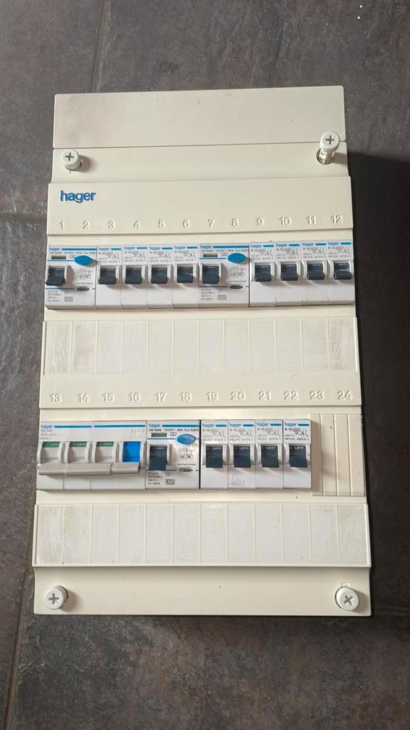HAGER 3 fase groepenkast met 12 groepen, Doe-het-zelf en Verbouw, Elektra en Kabels, Gebruikt, Overige typen, Ophalen of Verzenden