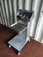 RVS dienbladwagen, dienbladtransporter, trolly, Ophalen of Verzenden, Zo goed als nieuw