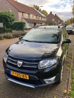 Dacia Sandero 0.9 TCE 66KW Stepway 2014 Zwart, Auto's, Voorwielaandrijving, 898 cc, Stof, Zwart