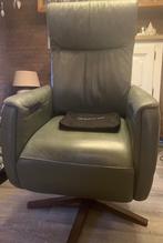 Leren luxe Prominent relax fauteuil, Huis en Inrichting, Fauteuils, Ophalen, Minder dan 75 cm, Hout, Zo goed als nieuw