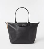 Longchamp Le Pliage City shopper zwart leer 31x30x19 cm, Ophalen of Verzenden, Nieuw, Zwart, Schoudertasje