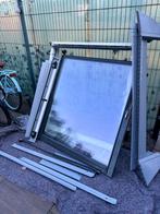 Dakraam 1140x1180 incl. hor en plissé - Nieuwstaat!, Doe-het-zelf en Verbouw, Deuren en Horren, Ophalen, Zo goed als nieuw, Glas