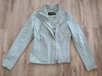 Soepele blauwe leren jas van Transmission, maat M. Leder., Kleding | Dames, Maat 38/40 (M), Blauw, Onb, Ophalen of Verzenden