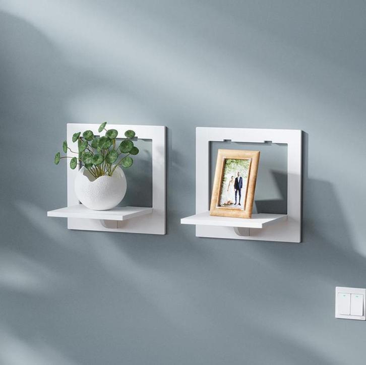Witte Vierkante Wandplank/ Wand Plank Muur Stelling Display, Huis en Inrichting, Woonaccessoires | Wandplanken en Boekenplanken