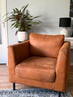 2 fauteuils microvezel buffalo cognac, Huis en Inrichting, Fauteuils, Ophalen, Gebruikt, Overige materialen, 75 tot 100 cm