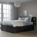 Ikea bed Brimnes 160x200 zwart, Huis en Inrichting, Slaapkamer | Bedden, Ophalen, Overige materialen, Zwart, Tweepersoons