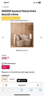 Teddy woood fauteuil bankje creme wit, Huis en Inrichting, Ophalen of Verzenden, Nieuw