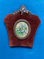 Miniatuur schilderijtje bloemen., Antiek en Kunst, Ophalen of Verzenden