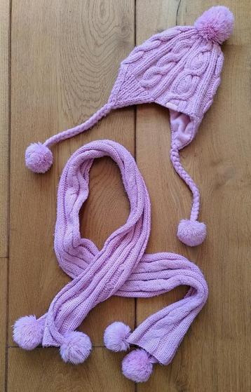 Roze muts en sjaal met bolletjes - Barts - maat 50 beschikbaar voor biedingen