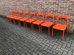 🧡🧡 Set van 8! oranje design stoelen, Huis en Inrichting, Stoelen, Twee, Gebruikt, Leer, Wit