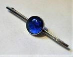 Elegante zilveren broche met een 'Blue Butterfly Wing onder, Sieraden, Tassen en Uiterlijk, Broches, Ophalen, Zo goed als nieuw