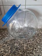Vintage  snoeppot gezicht met blauwe deksel, Huis en Inrichting, Ophalen of Verzenden, Zo goed als nieuw, Rond