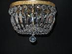 Oude kristallen plafonniere met een facet bol, Huis en Inrichting, Lampen | Plafondlampen, Ophalen of Verzenden, Gebruikt