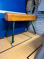 Retro vintage leren turn paard, Sport en Fitness, Turnen, Ophalen, Gebruikt, Bruin, Materiaal