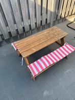 Houten Kinderpicknicktafel met Kussens, Gebruikt, Rechthoekig, Hout, Ophalen