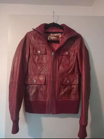 Leren jas burgundy, Bershka S beschikbaar voor biedingen