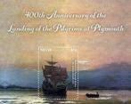 Nevis 2020 Pilgrims Mayflower Zeilschepen 2 Blokken, Overige thema's, Verzenden, Postfris