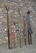 5 maal set houten ski's met stokken, Antiek en Kunst, Ophalen