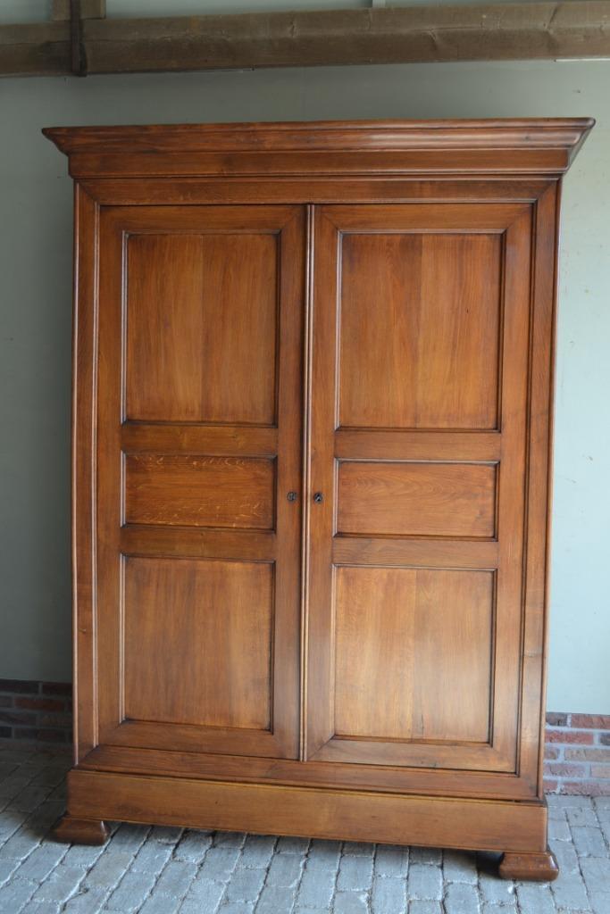 Prachtige grote strakke antieke eiken Louis Philippe kast, Antiek en Kunst, Antiek | Meubels | Kasten, Verzenden