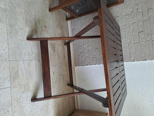 2 Mooie houten bij zet tafel, Huis en Inrichting, Tafels | Bijzettafels, Zo goed als nieuw, Vierkant, 60 cm of meer, 75 cm of meer