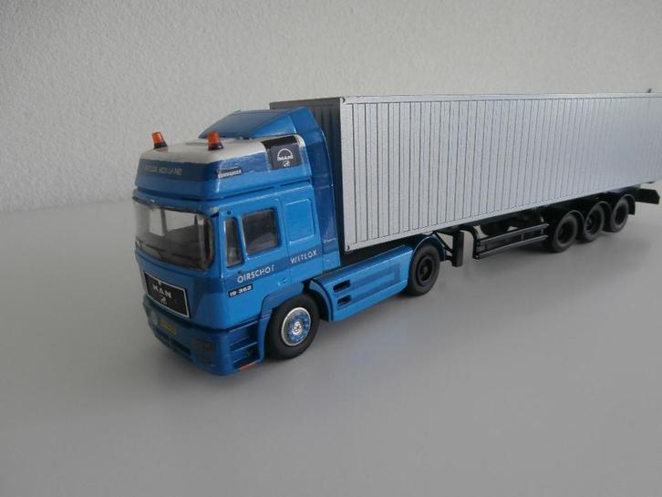 MAN TGA Witlox Oirschot met containeroplegger, Hobby en Vrije tijd, Modelauto's | 1:50, Zo goed als nieuw, Bus of Vrachtwagen