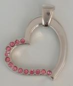 Zilveren kettinghanger hart met zirkonia 925 zilver, Ophalen of Verzenden, Zilver, Zilver, Hart