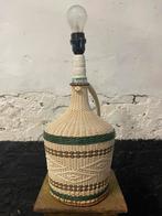 Vintage scoubidou fles lamp fleslamp bruin crème groen 70’s, Ophalen, Gebruikt, Vintage seventies scoubidou lamp, Minder dan 50 cm