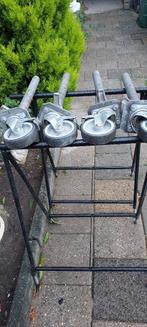 steiger wielen 4 stuks-- geremd + spindel--lengte 45 cm--, Doe-het-zelf en Verbouw, Steigers, Ophalen, Gebruikt, Overige typen