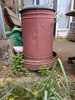 VOEDER SILO brocante. verzinkt metaal, plastic deksel, Ophalen