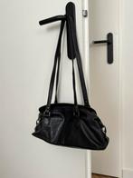Vintage 90s Leren Schoudertas, Sieraden, Tassen en Uiterlijk, Zwart, Minder dan 40 cm, Minder dan 35 cm, Zo goed als nieuw