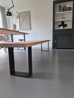 Massief houten eetkamerbank, Huis en Inrichting, Tafels | Eettafels, Ophalen, Minder dan 50 cm, Eikenhout, 200 cm of meer