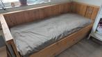 Houten eenpersoonsbed met uitschuifbaar logeerbed, Huis en Inrichting, Slaapkamer | Bedden, Eenpersoons, Bruin, Ophalen of Verzenden