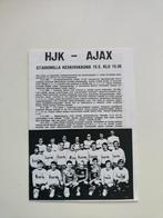 HJK Helsinki - AJAX 19 sept 1979 Programmablad, Verzenden, Ajax