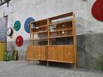 Vintage Groot Wandmeubel | Mid Century Design Vitrine Kast 5, Gebruikt, Metaal, 150 tot 200 cm, Ophalen of Verzenden