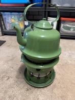Vintage / Antiek - BECCON emaille petroleumstel + theeketel, Antiek en Kunst, Ophalen