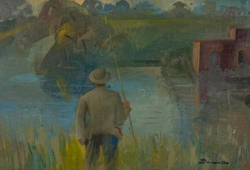 Aan het water - Leo Bervoets - Olieverf op papier, Antiek en Kunst, Kunst | Schilderijen | Modern, Ophalen