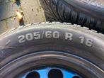 Winterbanden met Velg 205/60 R16, Auto-onderdelen, Banden en Velgen, Ophalen, Gebruikt, 16 inch, Banden en Velgen