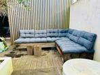 Massief houten loungeset met kussens, Tuin en Terras, Tuinsets en Loungesets, Bank, Gebruikt, Hout, Loungeset