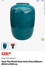 Vase the world petrol large normaal €129,95 nu €95, Huis en Inrichting, Woonaccessoires | Vazen, Nieuw, Ophalen of Verzenden, Glas
