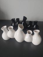 Set van 2 zwart-wit vazen, Ophalen, Gebruikt, Wit, Aardewerk of Porselein
