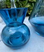 Holmegaard , Vaasje / Kandelaar Blauw hoogte 11cm fiam 8 cm, Ophalen of Verzenden