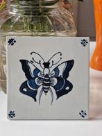Heel mooi tegeltje met vlinder afbeelding in blauw tinten, Ophalen