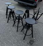 Verstelbare retro barkruk, Huis en Inrichting, Barkrukken, Ophalen, In hoogte verstelbaar, 60 tot 90 cm, Metaal