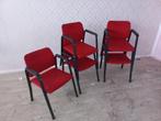 Gratis 5 rode kantoorstoelen, Ophalen, Gebruikt, Metaal, Vijf, Zes of meer stoelen