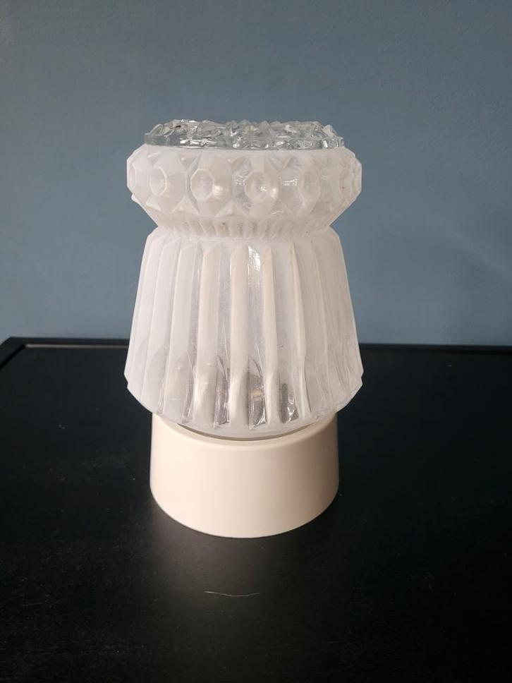 Vintage plafondlamp/plafonniere glas, Huis en Inrichting, Lampen | Plafondlampen, Zo goed als nieuw, Glas, Ophalen of Verzenden